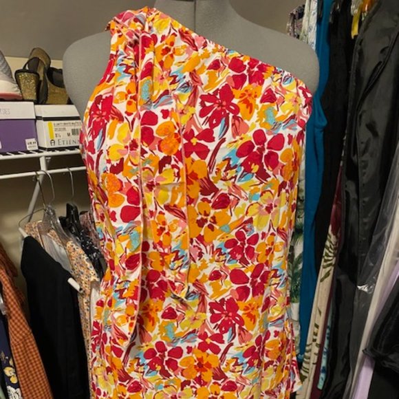 Floral One-Shoulder Tunic Mini-Dress - Picture 4 of 6
